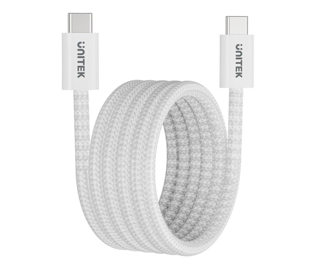UNITEK Kabel USB-C PD 100W 1m - zwijany magnetycznie C14141AWH01-1M - 1291407 - zdjęcie 3
